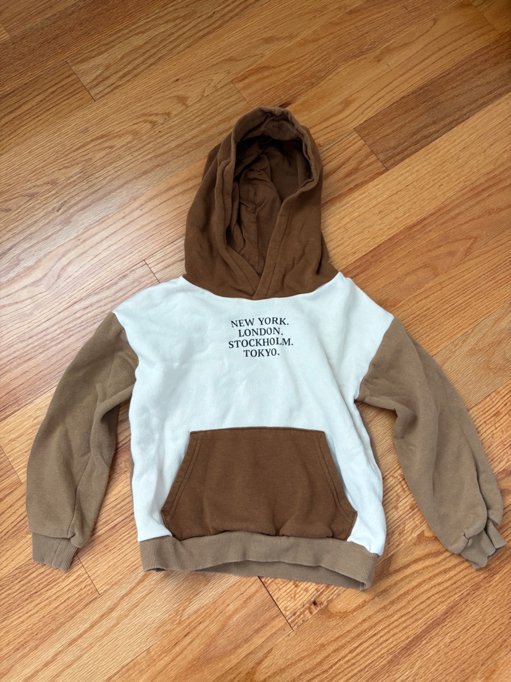 H&M Kids Brown and White Colorblock Hoodie